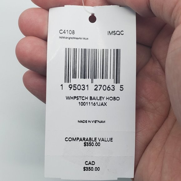 Coach Bailey Hobo with Whipstitch C4108 Midnight Waterfall Multi - Picture 8 of 8